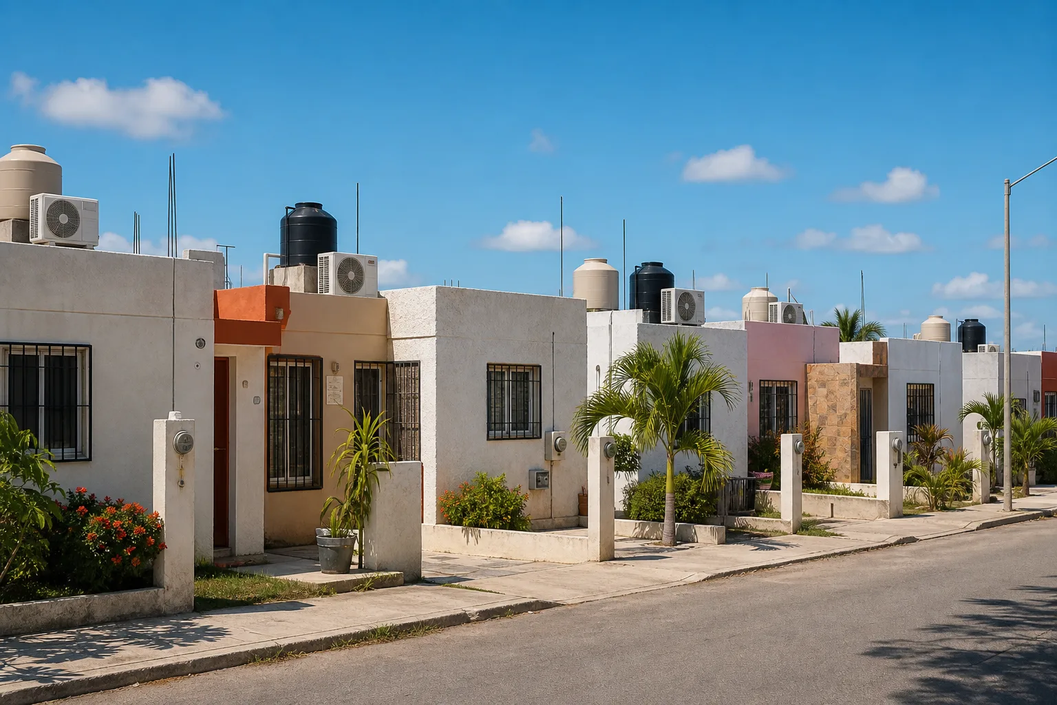 Fraccionamiento en Cholul con climas en azoteas