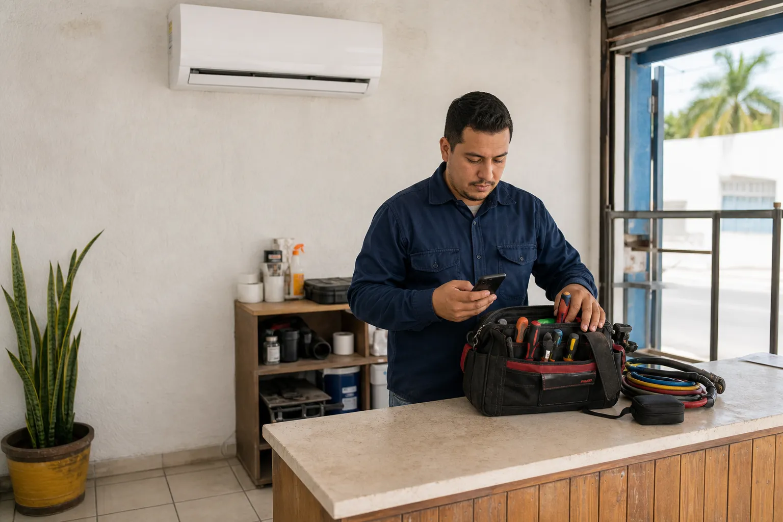Herramientas de servicio para cotizar la instalación de un clima